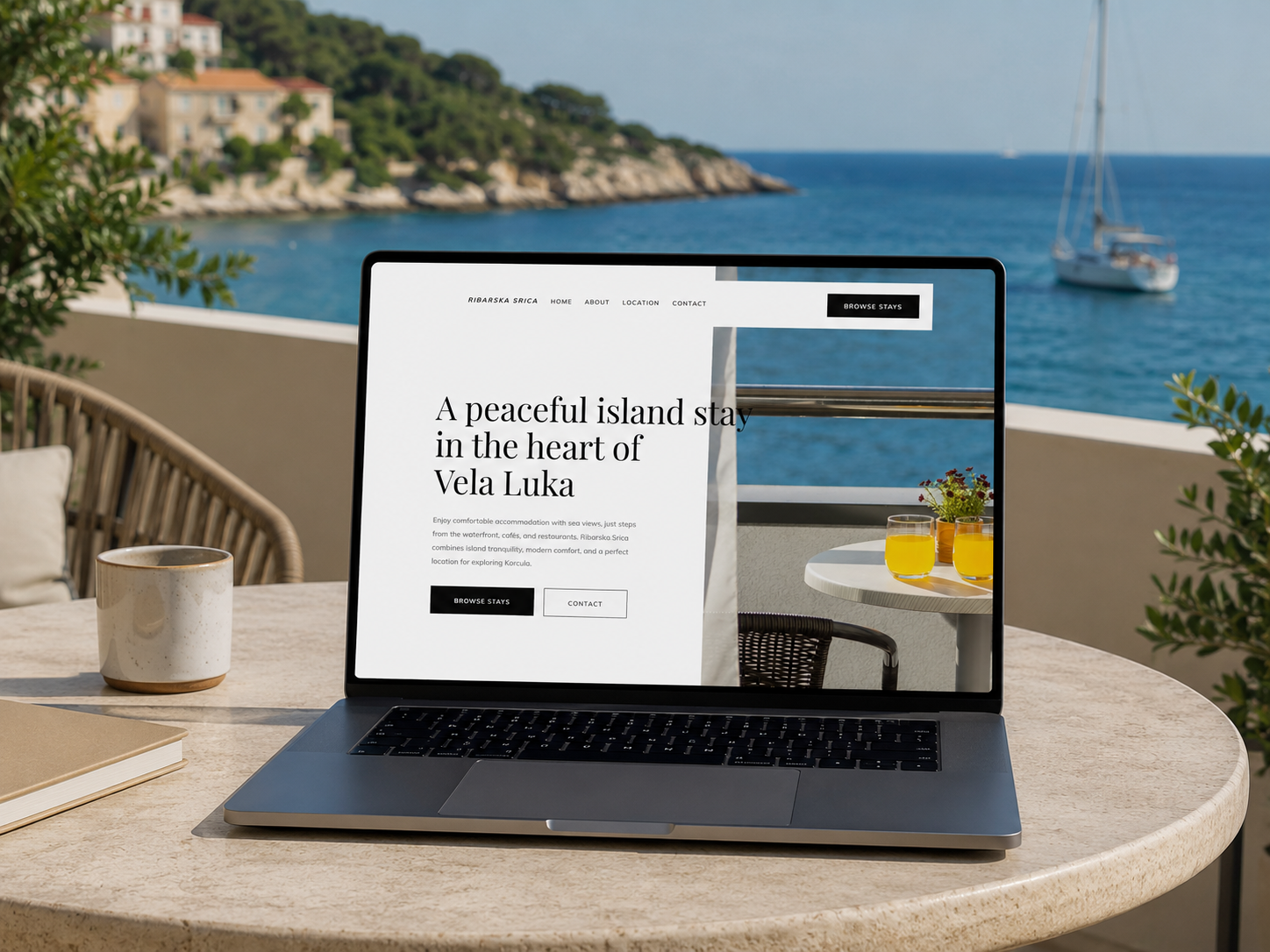 Web stranica Ribarska Srica za privatni smještaj